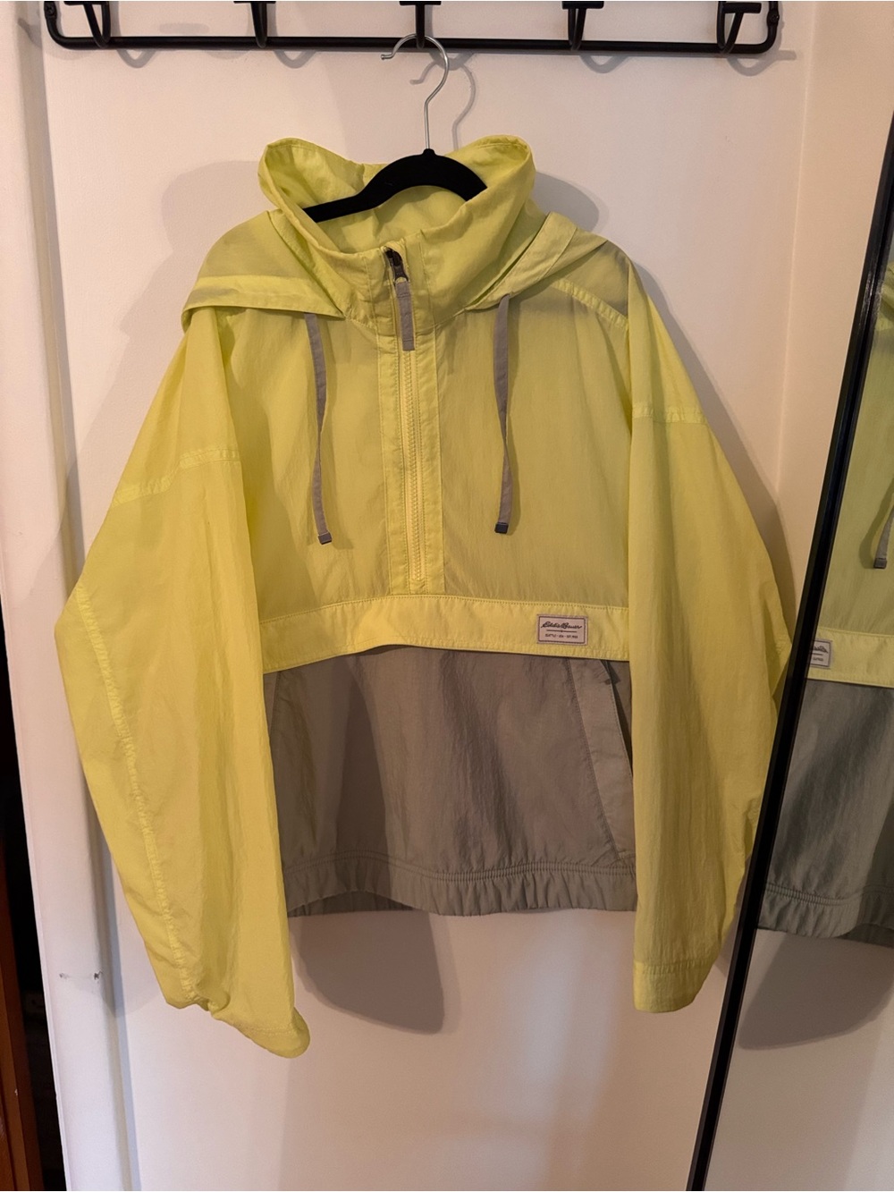 Eddie Bauer Yellow and Gray Pullover anorak Jacket